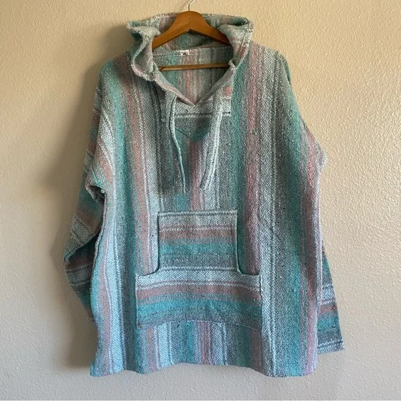 Mexican Woven multicolor sweater Gray Pink White